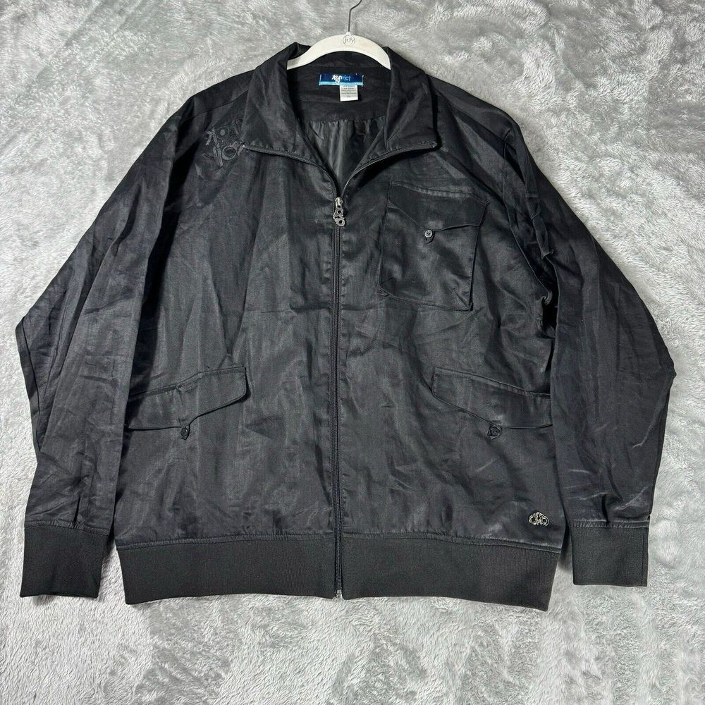 Konvict Clothing Jacket Mens 2XL Black Full Zip Coat Akon Handcuffs